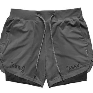 Asrv Grey Solid Men’s Jogger Fitness Shorts